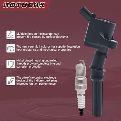 DG508 Ignition Coils & SP508 Iridium Spark Plug Set FD503 SP493, 8 Pack - size: DG508 & Spark Plugs