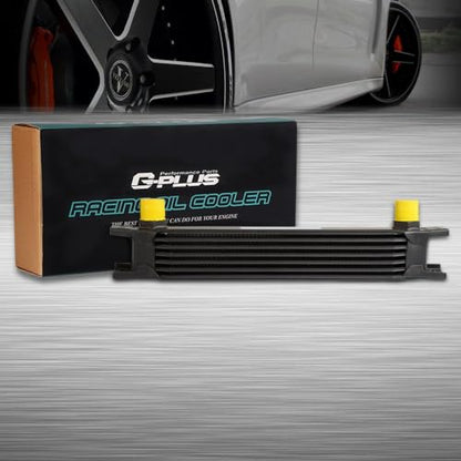 G-PLUS 7 Row AN10-10AN Black Universal Oil Cooler Kit Aluminum Engine Transmission Oil Cooler - color: Black, size: 7 Row AN10
