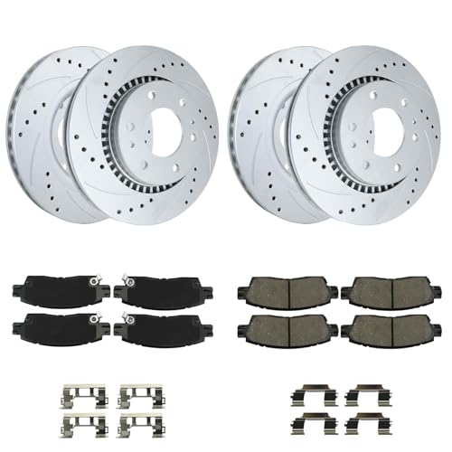 BETTHAND Front And Rear Brake Pads And Rotors Compatible With Chevy, GMC - size: 580359*2+580029*2+D1169-8282+D883-L7760