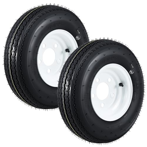 GarveeTech 4.80-8 Trailer Tire and Wheel Assembly, 5 Lug, Set of 2 - size: 4.80-8, style: 5 Lug