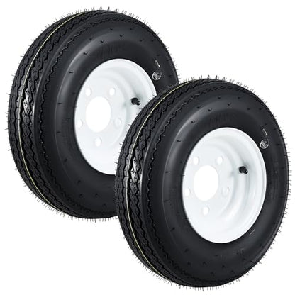 GarveeTech 4.80-8 Trailer Tire and Wheel Assembly, 5 Lug, Set of 2 - size: 4.80-8, style: 5 Lug