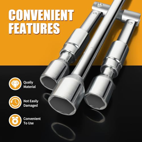MIKKUPPA 4 Way Folding Lug Wrench, 4 Way Sliding Wheel Lug Nut Wrench