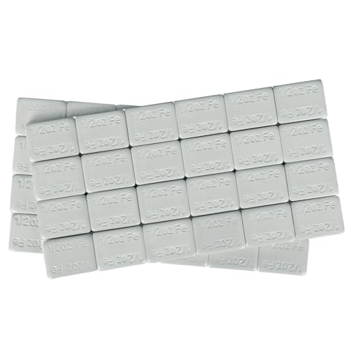 Upgraded 1/2oz 48Pcs Adhesive Wheel Weights Stick On for Steel Rims Corrosion-Resistant Coated Painted Tire Balancing Weight 0.5 oz, 48 Pack