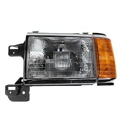 TRQ 2 Piece Headlight Assembly Set Halogen Chrome & Black Bezel Driver - style: HLA95275