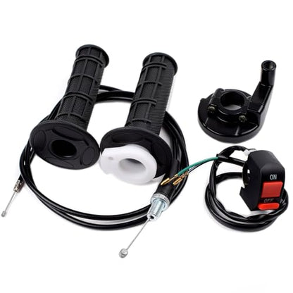 7/8 22mm Twist Throttle Accelerator Soft Rubber Handle Grips,mini Bike Throttle Assembly for 50cc 90cc 110cc 125cc Mini/Pit/Dirt/ATV Quad Pocket Bike (Black) - color: Black