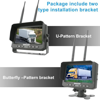 Truck Bus Digital Wireless Backup Camera Monitor System Kit, 7 inch DVR Monitor+HD IP69K Waterproof Night Vision Rear View Reverse Camera for Van Trailer 5th Wheel Pickup RV Campers Motor Home Boat - size: W01