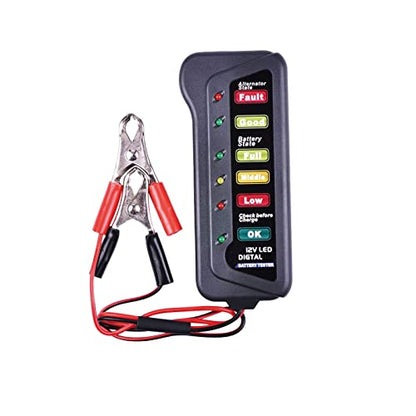 BI007 12V Battery and Alternator Tester, 6 LED Indicators