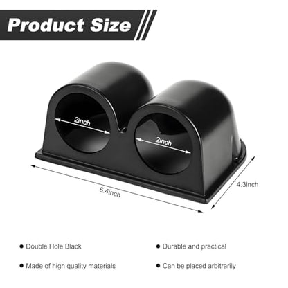Car 2" 52mm Dual Hole Dash Gauge Pod Holder, ABS Plastic Dual Gauge Console Dashboard Pod Mount, Universal Housing Pod Meter Cup Gauge to Vehicle's Dash, Car Accessories - color: Dual Hole