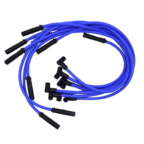 SP10-390-1024 9PCS 10.5mm High Performance Spark Plug Wires Set Compatible with SBC HEI BBC Chevy 350 383 454 Electronic - style: SP10-390-1024