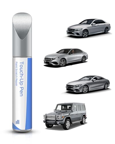 744/9744 Brilliant Silver Metallic Touch Up Paint Compatible with Mercedes-Benz Exact Match–Chips and Nicks Touch Up - color: Brilliant Silver(744/9744) Metallic for C/E/G/M/S/CL/ML/SL/ML/CLK/SLK Series