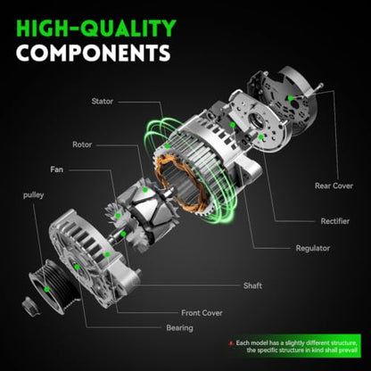130A Alternator V6 3.5L Compatible with Nissan Altima 2007-2010, Murano 2009-2014, Maxima 2009-2010, Quest 2011-2017, Replace# 11341N, 23100-1AA1A, 23100-JA11A, 213-9665, 334-2778 - size: 11341N