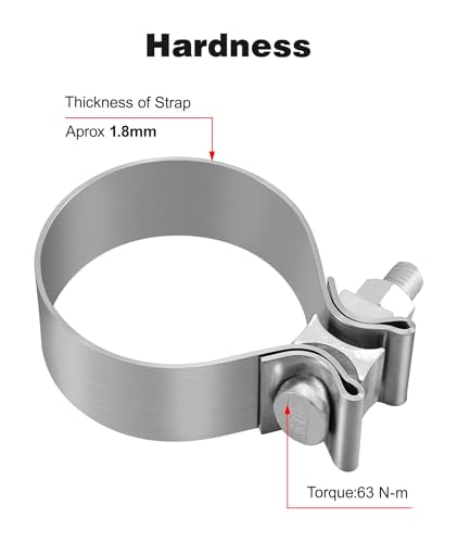 EVIL ENERGY 2.0 Inch Exhaust Clamp,Narrow Band Muffler Clamp Stainless Steel for Pipes,Mufflers,Catalytic Converters 2PCS - size: 2.0 inch