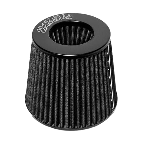 KYOSTAR Universal 3" (76mm) High-Flow Air Filter, Reusable Cone Cold Air Intake, High Performance, Washable, Clamp-On Car High Flow Dry Air Kit, Flange Diameter: 3 Inch, Filter Height: 6.1 Inch, Black - color: 76mm Black Air Filter
