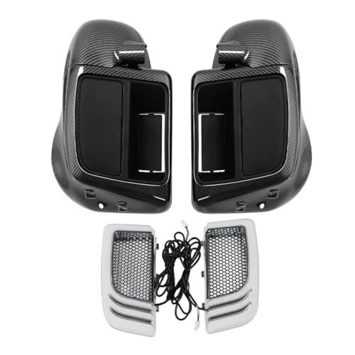 Green-L Carbon Fiber Lower Vented Leg Fairing and LED Turn Signals Light Kit Fit for Harley Touring Road King Street Glide Electra Glide Ultra 2014-2024 - color: Gloss Black #2-Glove Box