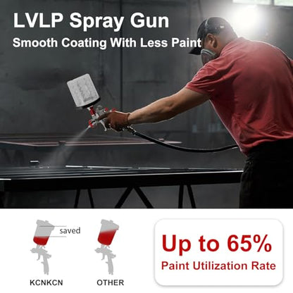 R500 LVLP Air Spray Gun 1.3/1.7/2.0mm Nozzles 650ml Paint Cups - color: Silver - 650ml Mixing Cup