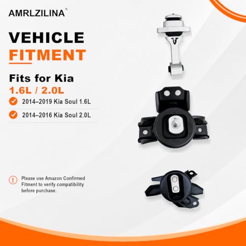 Engine Motor and Transmission Mount Kit for Kia Soul 2014-2019 - size: 2017-2019 Kia Soul Exclaim 1.6L