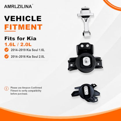 Engine Motor and Transmission Mount Kit for Kia Soul 2014-2019 - size: 2017-2019 Kia Soul Exclaim 1.6L