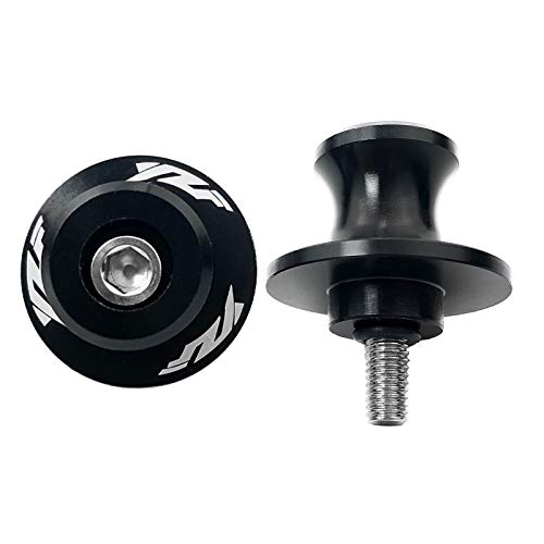 6MM M6 X 1.5 Motorcycle Swing arm Sliders Spools CNC Swing Arm Stand Screws 2PCS for Yamaha YZF R1 R3 R6 R25 R125 R6S 600R 750R (Black) - color: Black