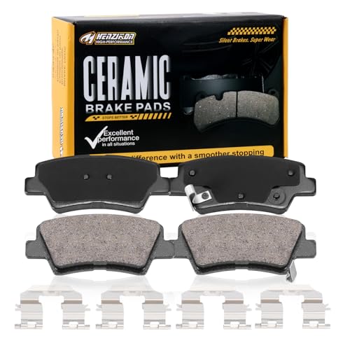Ceramic Rear Brake Pads Set Compatible with Hyundai Accent/Elantra/Elantra GT/Elantra Coupe/Sonata/Veloster;Kia Cadenza/Forte Koup/Soul/Optima/Forte/Forte5/Rio/Soul EV (D1544) - color: HZ1544