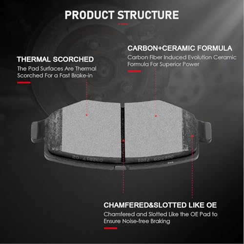 cciyu D1274 Rear Ceramic Disc Brake Pads Kit - size: Rear[D1274]