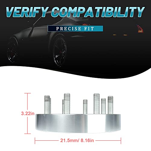 IRONTEK 8x165mm Wheel Spacers 1.5in fits for GMC [Sierra 2500/ C2500], for Chevrolet [Silverado 2500/3500 HD, Express 2500/3500] (130mm Hub Bore, M14x1.5 Studs) 8x6.5 Wheel Spacer Adapters 38mm 4PCS - size: 1.5"|8x165|4PCS