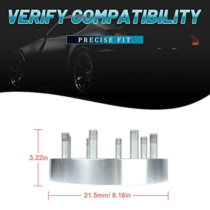 IRONTEK 8x165mm Wheel Spacers M14x1.5 Studs Compatible for Chevrolet GMC Nissan Silverado 1500 2500 3500 Sierra 1500 HD 2500 3500 Yukon XL 2500 (1.5in, 130mm Hub Bore) 8x6.5 Spacers Adapter - size: 1.5"|8x165|2PCS
