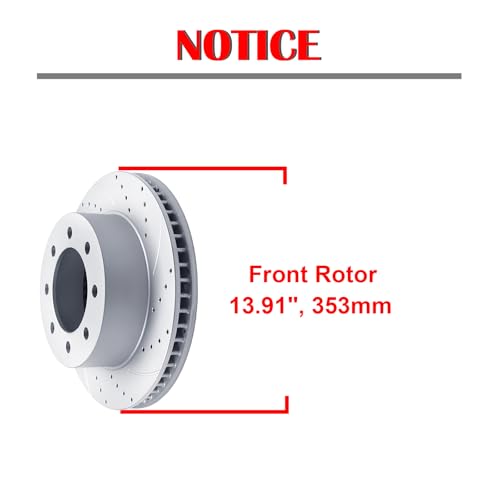 Acinoparts Front & Rear Brake Kit Drilled Slotted Rotors Ceramic Brake Pads - size: ABK5301253011