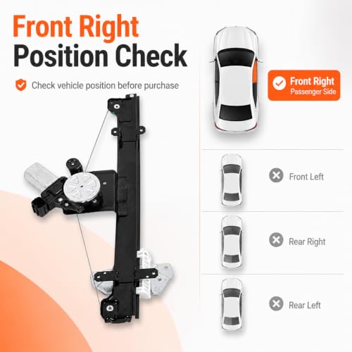 Power Window Regulator w/Motor Compatible with Sentra 2013-2019 - style: Front Passenger Side