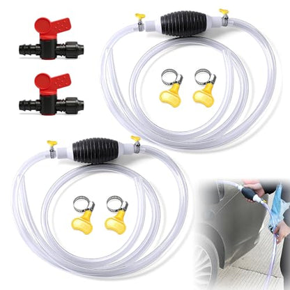 Multifunctional Liquid Siphon Pump, Large Diameter Manual Extractor for Gasoline,Home Use - with 3.2/4.9/6.5/9.8ft Hose (2PCS) - color: 2PCS