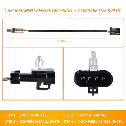 Nifeida 15703 Oxygen Sensor 234-4012 O2 Sensor for Chevy Express/Silverado Suburban C/K1500 Tahoe S10 GMC Sierra Yukon Buick Cadillac Escalade Acura Daewoo Honda Isuzu Oldsmobile Pontiac - size: 234-4012