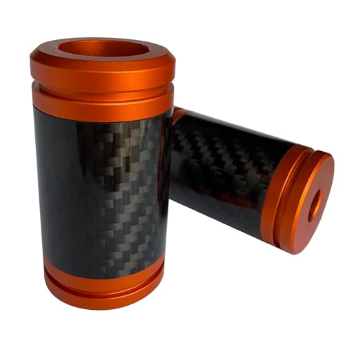 Motorcycle front and rear crash bar decorative wheels, engine crash bar sliders, and saddlebag crash bar decorative covers, CNC machined with embedded carbon fiber accents (orange) - color: orange