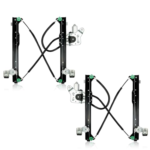 Pair Rear Driver & Passenger Power Window Regulator w/Motor Compatible for Chevy Silverado Tahoe Suburban Avalanche Cadillac Escalade GMC Yukon Sierra 2000-2007 Left & Right Side(Set of 2)