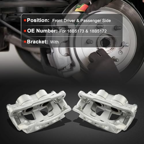 cciyu Front Left & Right Disc Brake Calipers w/Bracket 18B5173 18B5172 - size: Front[18B5173+18B5172]
