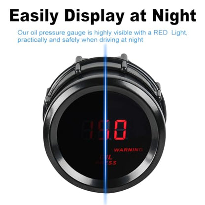 2inch 52mm Oil Pressure Gauge 0-150 PSI DC12V Press Gauge Meter Kit - color: Oil Pressure Gauge