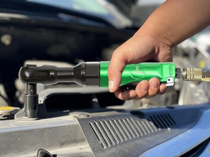 Dynamic Power 3/8 inch Professional Air Ratchet Reversible (Green&Black) MAX. TORQUE:45 FT-LBS