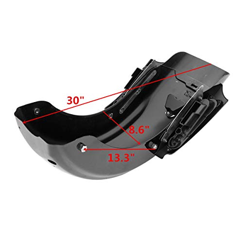 TCMT 5" Stretched Extended Saddlebags 6X9" Speaker Lids Rear Fender Fit For Harley Touring Road King Electra Glide Street Glide Road Glide Ultra 2009-2013 - color: Rear Fender Smoke Lens, size: 5" Stretched Saddlebags 6x9" Lids(Chrome Latches)