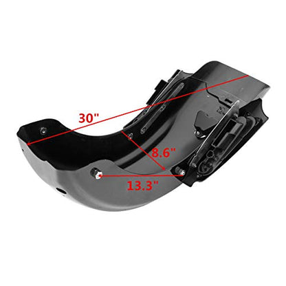 TCMT 5" Stretched Extended Saddlebags 6X9" Speaker Lids Rear Fender Fit For Harley Touring Road King Electra Glide Street Glide Road Glide Ultra 2009-2013 - color: Rear Fender Smoke Lens, size: 5" Stretched Saddlebags 6x9" Lids(Chrome Latches)