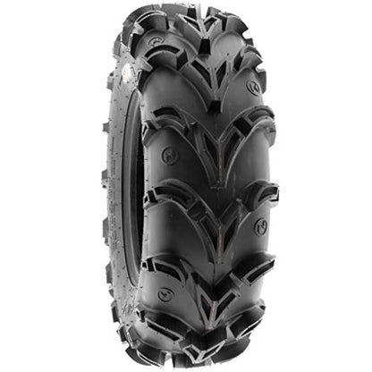 Pair of 2 SunF A050 AT 27x9-14 ATV UTV Deep Mud Terrain Tires, 6 PR, Tubeless - size: 27x9-14