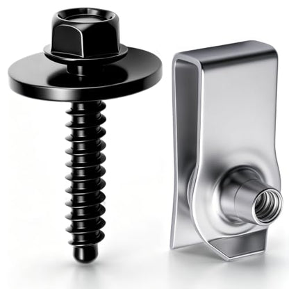 weideer 50PCS M4.2-1.41 Universal Fender Liner Bolt Screw U Nuts Kit,Engine Splash Shield Hex Head Screw U Clips,Automotive Body Screws Clips - color: SV-M4.2 U Clips+Bolts