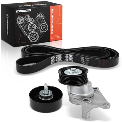 A-Premium Engine Serpentine Belt Drive Kit Compatible with 02-08 Chevy, GMC