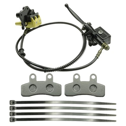Front Hydraulic Disc Brake Master Cylinder Caliper Assembly with Brake Pads Replacement for Taotao DB10 DB14, Replacement for SSR125 SSR110, for 50cc 70cc 90cc 110cc 125cc Dirt Pit Bike ATV