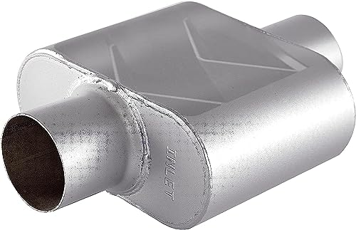 Universal Exhaust Muffler with Aggressive Sound, Anti-corrosive Muffler, Chamber Performance Mufflers for Cars, Trucks(2.75" center in | 2.75" center out | overall 13") - color: center in | center out, size: 2.75" center in | 2.75" center out | overall 13