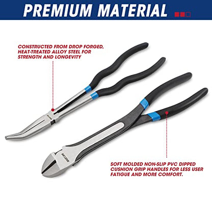 Rizom 5-Piece Long Needle Nose Pliers Set, 11'' Long Reach Bent Nose Pliers - size: 5PCS