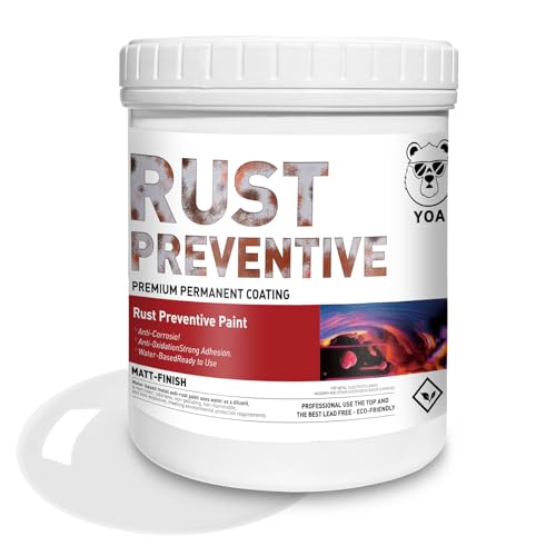 YOA Metal Paint, Water-Based Rust-Proof Paint, 16 fl oz, Metal Primer & Protective Coating, Rust-Proof Coating, Permanent Rust Protection (Matte White) - color: White, size: 16 Fl Oz (Pack of 1)