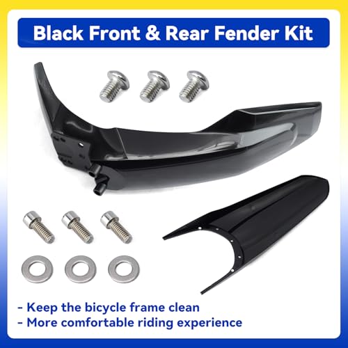 Electric Dirt Bike Front & Rear Fender Kit Compatible with Tuttio Soleil 01 E-Bike Mud Guard Assembly Replacement for Tutti Soleil01 Off-Road Motorcycle Mudguards, Black