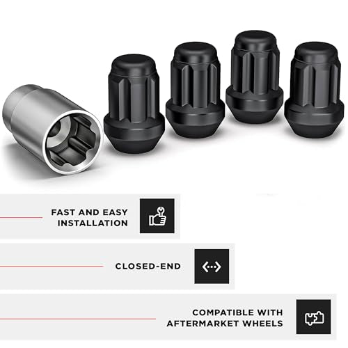 White Knight 40700SMBT Matte Black M12x1.5 Spline Pattern Wheel Lock (Random Lock Pattern) 4 Pack - color: Matte Black, size: 12mm X 1.50 Thread