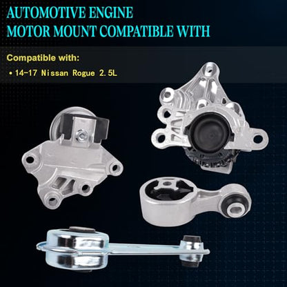 Motor Mount Kit for 2014-2017 Nissan Rogue 2.5L - size: A4364 670001 A4366 A4376