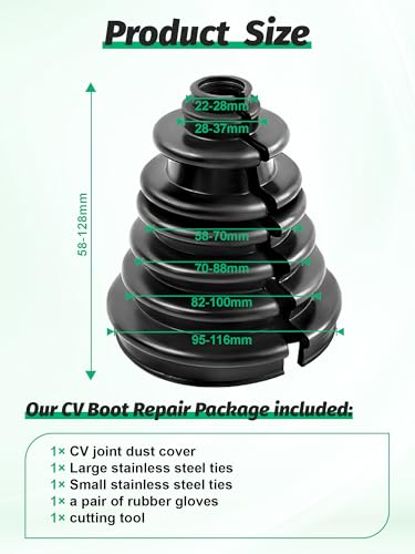 CVS18 Split Type CV Boot Split CV Axle Boot Repair Kit - size: 1x CV Boot