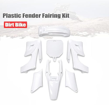 Plastic Fairing Kit for Apollo Orion 110cc 125cc Pit Dirt Bike Body Fender Set Fits Apollo Orion Style 4-Stroke Horizontal Engine Bikes Only (White)