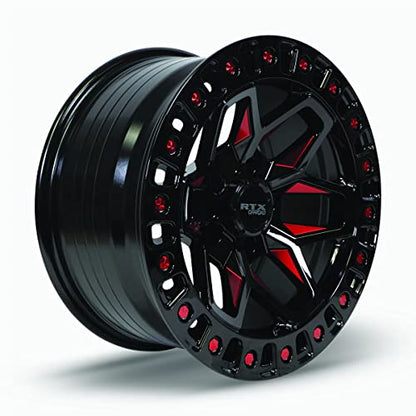 Alloy Wheel, Zion 17x9 6x139.7 ET0 CB106.1 Gloss Black Milled Red